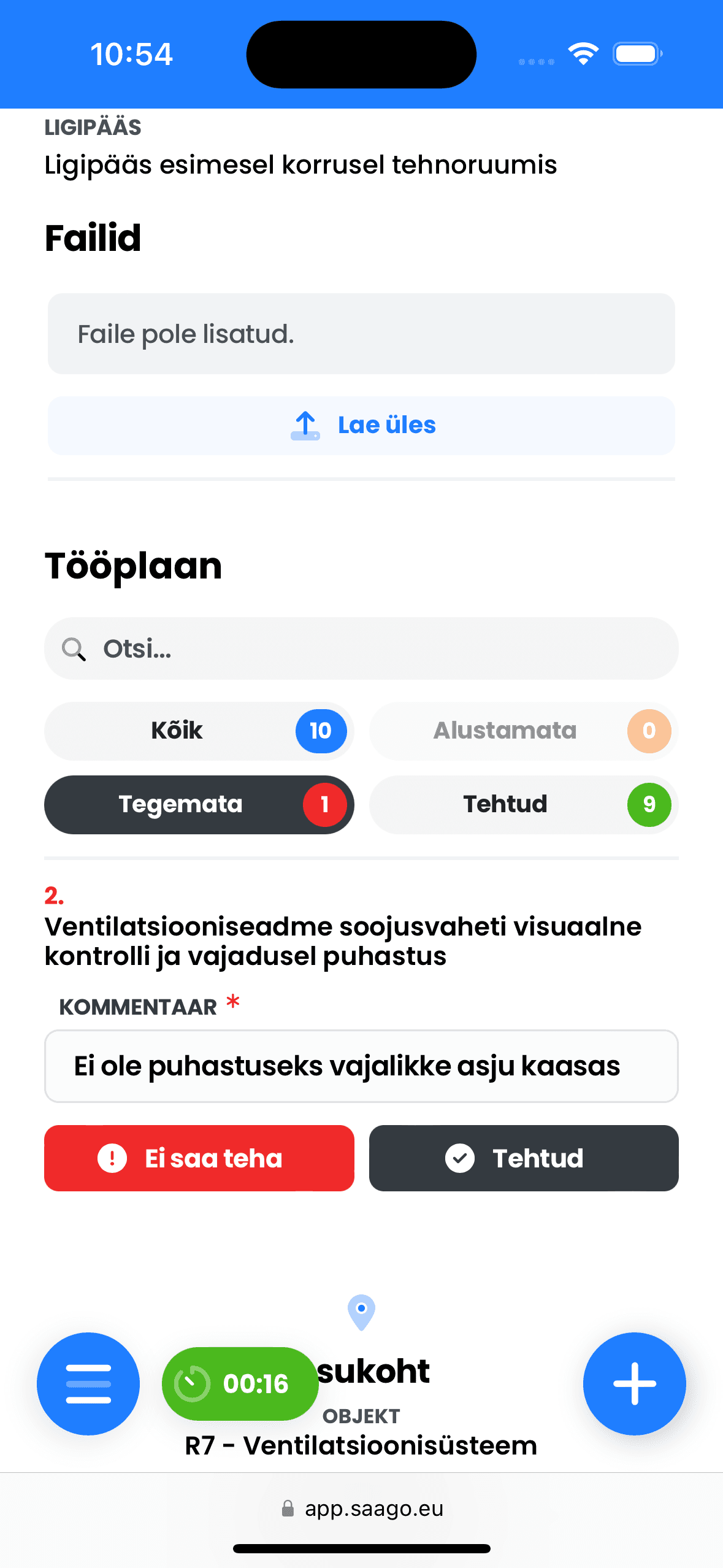 Tööde teostaja vaade