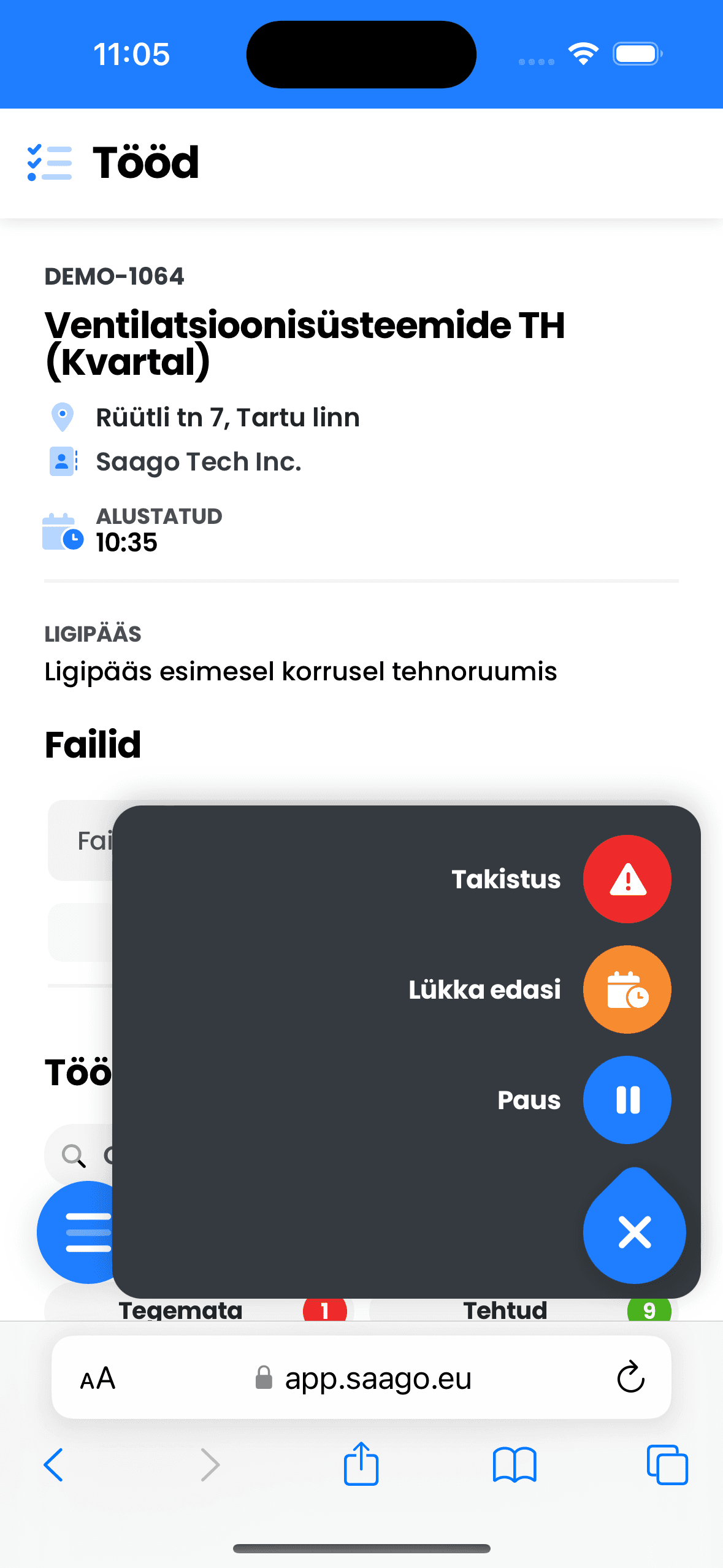 Tööde teostaja vaade