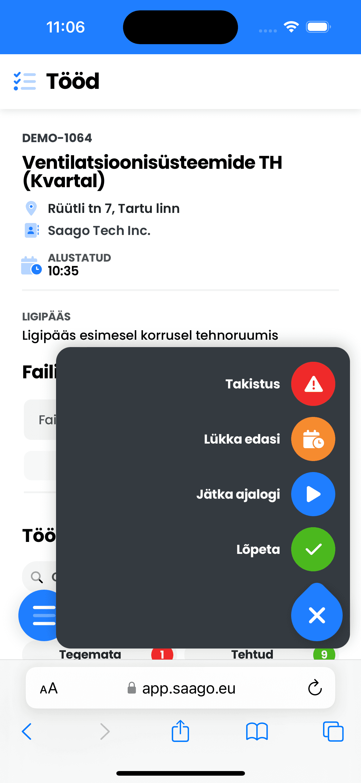 Tööde teostaja vaade