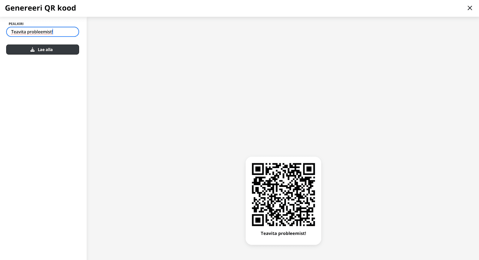 QR-koodi genereerimine